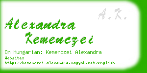 alexandra kemenczei business card